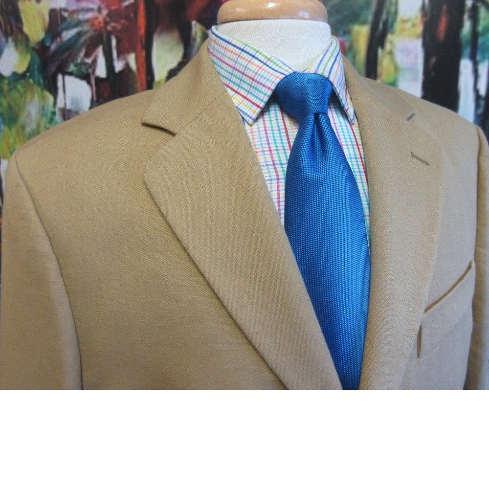 NEW! 40 R- J.PETERMAN COTTON/LINEN SPORT COAT BR